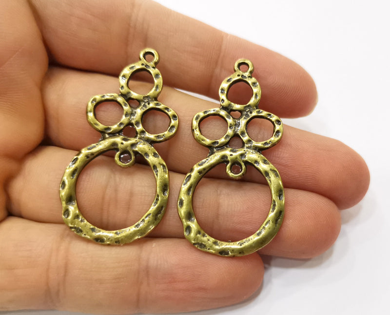 2 Antique Bronze Charms Antique Bronze Plated Charms (47x24mm)  G18821
