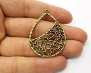 2 Antique Bronze Charms Antique Bronze Plated Charms (47x33mm)  G18823