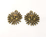 2 Sun Charms Antique Bronze Plated Charms (33x28mm)  G18825