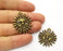 2 Sun Charms Antique Bronze Plated Charms (33x28mm)  G18825