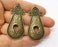 2 Antique Bronze Charms Antique Bronze Plated Charms (56x25mm)  G18826
