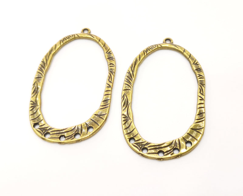 2 Antique Bronze Charms Connector Antique Bronze Plated Charms  (48x28mm)  G18827