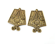 2 Antique Bronze Charms Antique Bronze Plated Charms (36x24mm)  G18828
