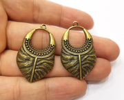2 Antique Bronze Charms Antique Bronze Plated Charms (40x24mm)  G18831