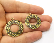 2 Antique Bronze Charms Antique Bronze Plated Charms (30x26mm)  G18832