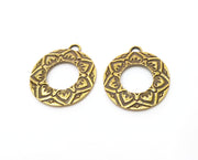 2 Antique Bronze Charms Antique Bronze Plated Charms (30x26mm)  G18832