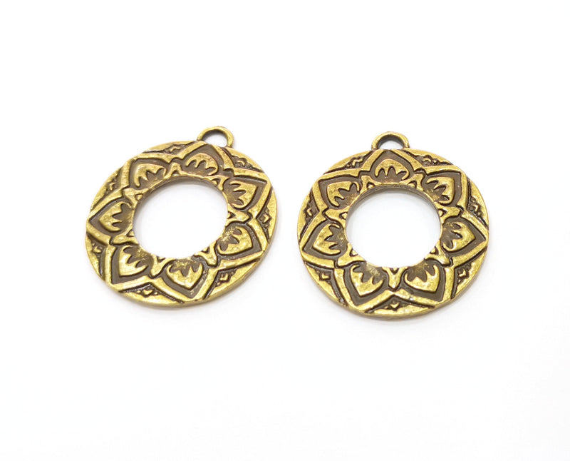 2 Antique Bronze Charms Antique Bronze Plated Charms (30x26mm)  G18832