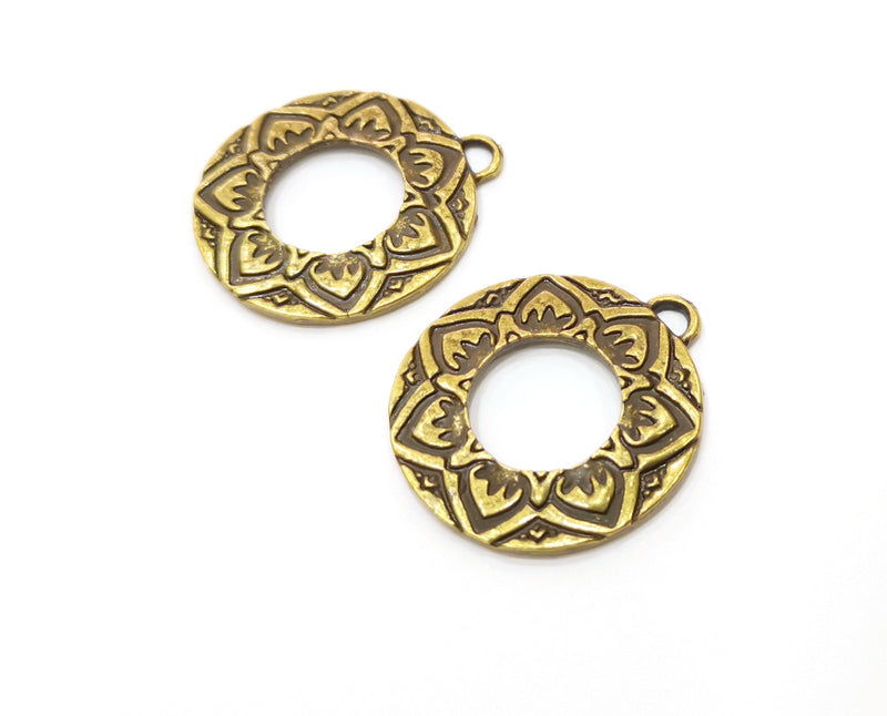 2 Antique Bronze Charms Antique Bronze Plated Charms (30x26mm)  G18832