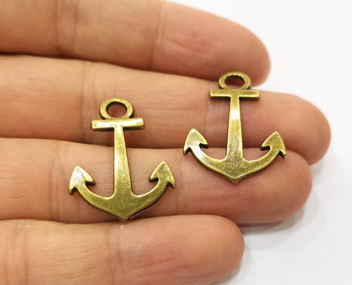 10 Anchor Charms Antique Bronze Plated Charms (27x21mm) G18833