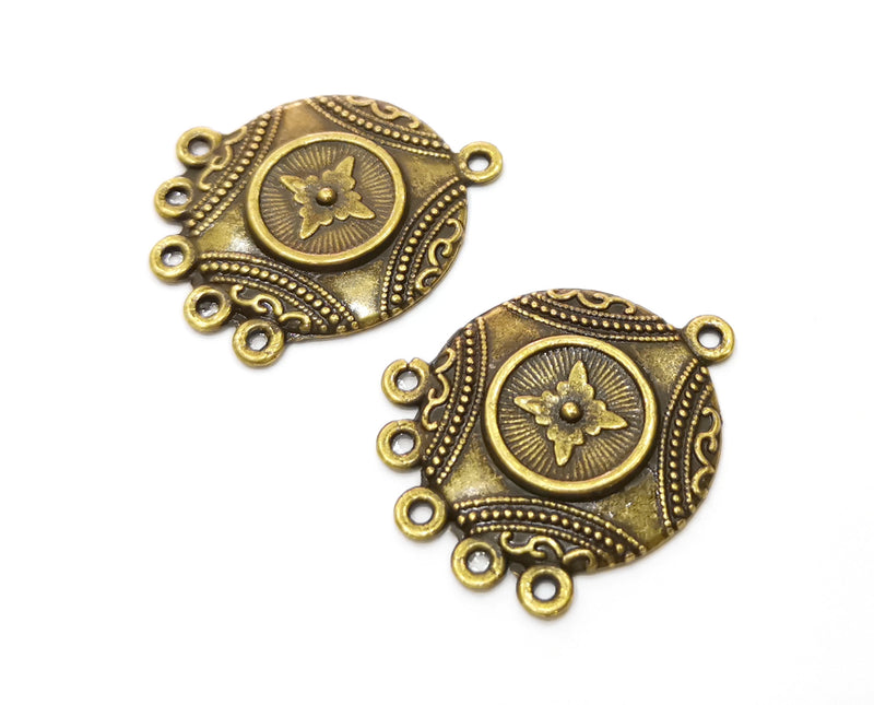2 Antique Bronze Charms Connector Antique Bronze Plated Charms (30x23mm)  G18835