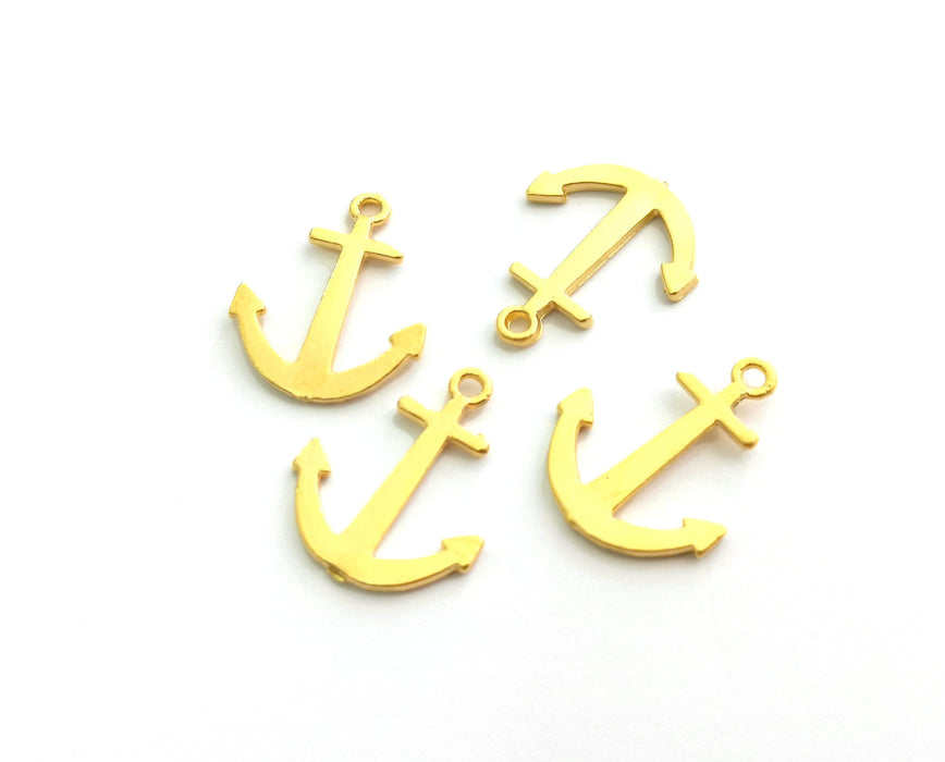 10 Anchor Charms Gold Plated Charms (21x16mm) G18340