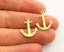 10 Anchor Charms Gold Plated Charms (21x16mm) G18340