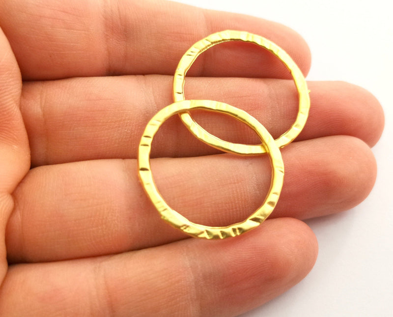 4 Gold Charms Gold Plated Charms (30mm) G18343