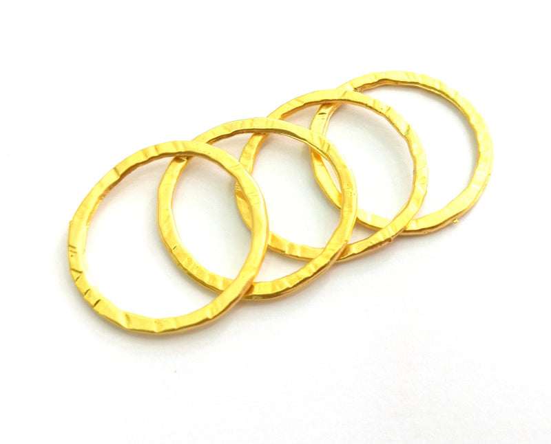 4 Gold Charms Gold Plated Charms (30mm) G18343