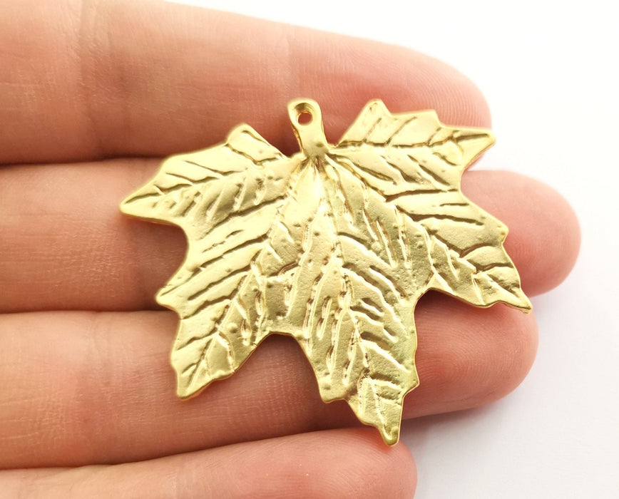 Gold Maple Leaf Charms Gold Plated Charms (43x46mm) G18349