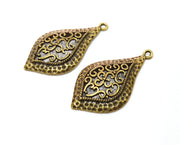4 Antique Bronze Charms Antique Bronze Plated Charms (42x23mm)  G18836
