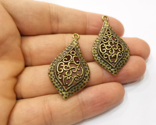 4 Antique Bronze Charms Antique Bronze Plated Charms (42x23mm)  G18836