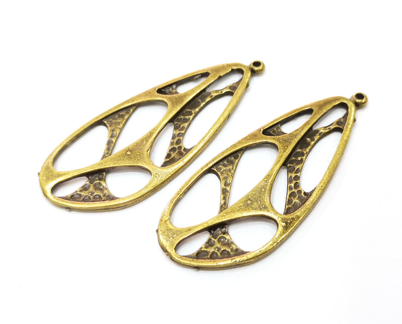 2 Antique Bronze Charms Antique Bronze Plated Charms (56x23mm)  G18838