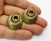 2 Antique Bronze Charms Antique Bronze Plated Charms (30x25mm)  G18839