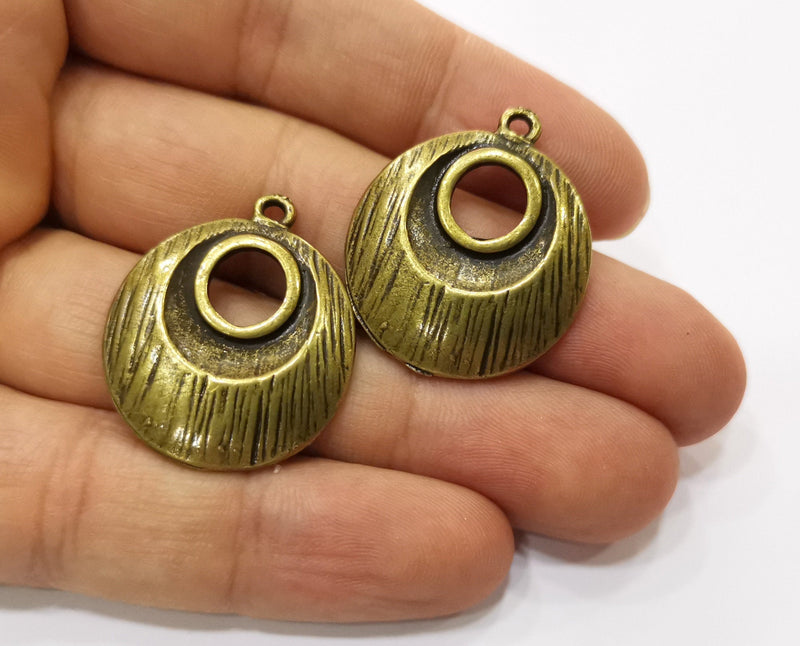 2 Antique Bronze Charms Antique Bronze Plated Charms (30x25mm)  G18839