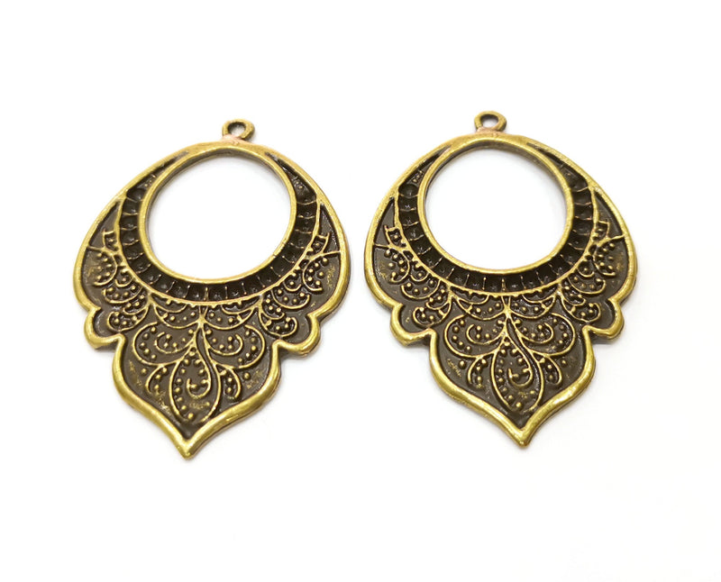 2 Antique Bronze Charms Antique Bronze Plated Charms (48x33mm) G18840