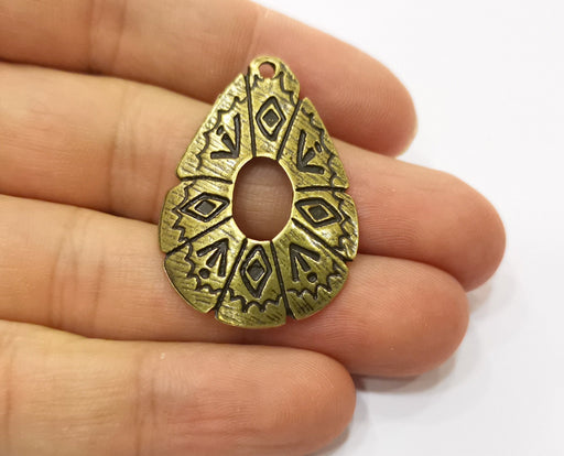 2 Antique Bronze Charms Antique Bronze Plated Charms (39x26mm)  G18841