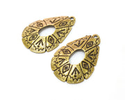 2 Antique Bronze Charms Antique Bronze Plated Charms (39x26mm)  G18841
