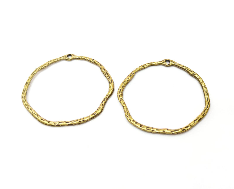 10 Antique Bronze Circle Charms Antique Bronze Plated Charm (43 mm)  G18843