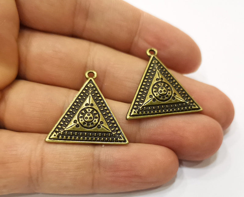 2 Antique Bronze Charms Antique Bronze Plated Charms (27x26mm)  G18844