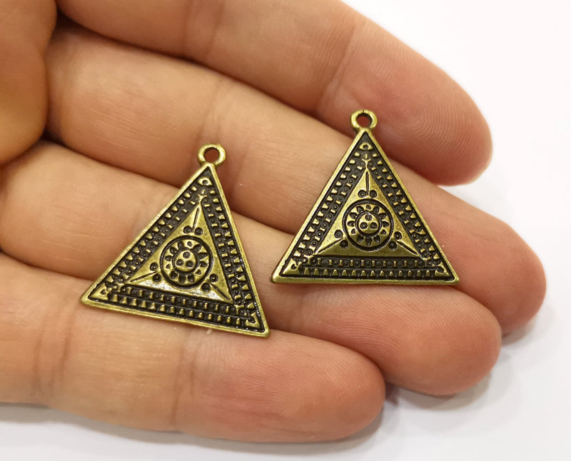 2 Antique Bronze Charms Antique Bronze Plated Charms (27x26mm)  G18844