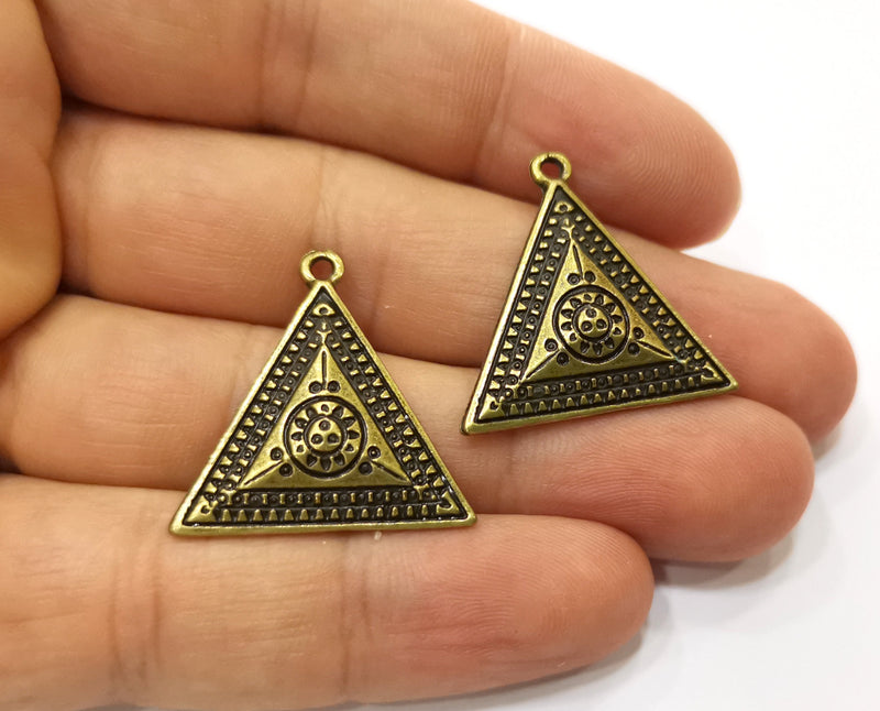 2 Antique Bronze Charms Antique Bronze Plated Charms (27x26mm)  G18844