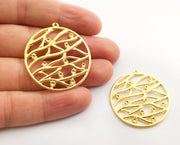 2 Flowers Charms Gold Plated Charms (40x37mm)  G18358