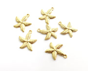 10 Starfish Charms Gold Plated Charms (20x17mm)  G18359