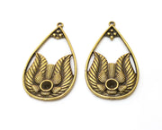 2 Antique Bronze Charms Antique Bronze Plated Charms (49x28mm)  G18852