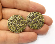 2 Antique Bronze Charms Antique Bronze Plated Charms (28mm)  G18853