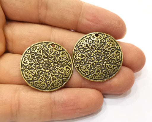 2 Antique Bronze Charms Antique Bronze Plated Charms (28mm)  G18853