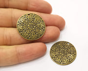 2 Antique Bronze Charms Antique Bronze Plated Charms (28mm)  G18853