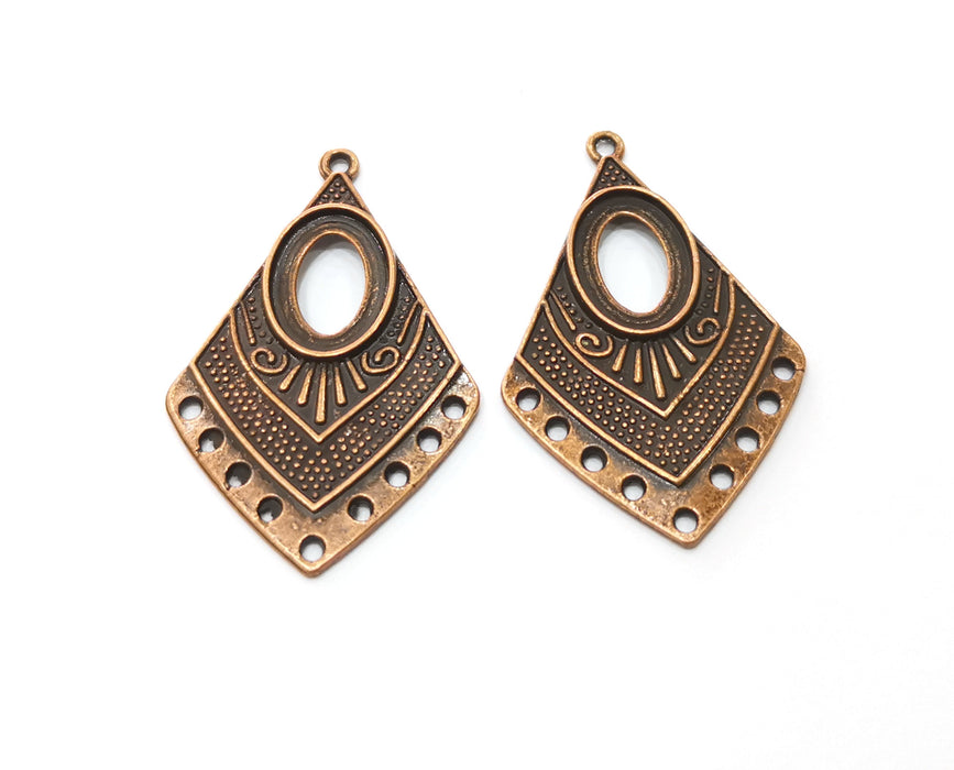 4 Copper Charms Connector Antique Copper Plated Charms  (41x26mm)  G18854