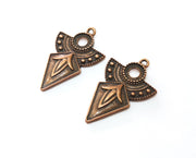 2 Copper Charms Antique Copper Plated Charms  (37x25mm)  G18855