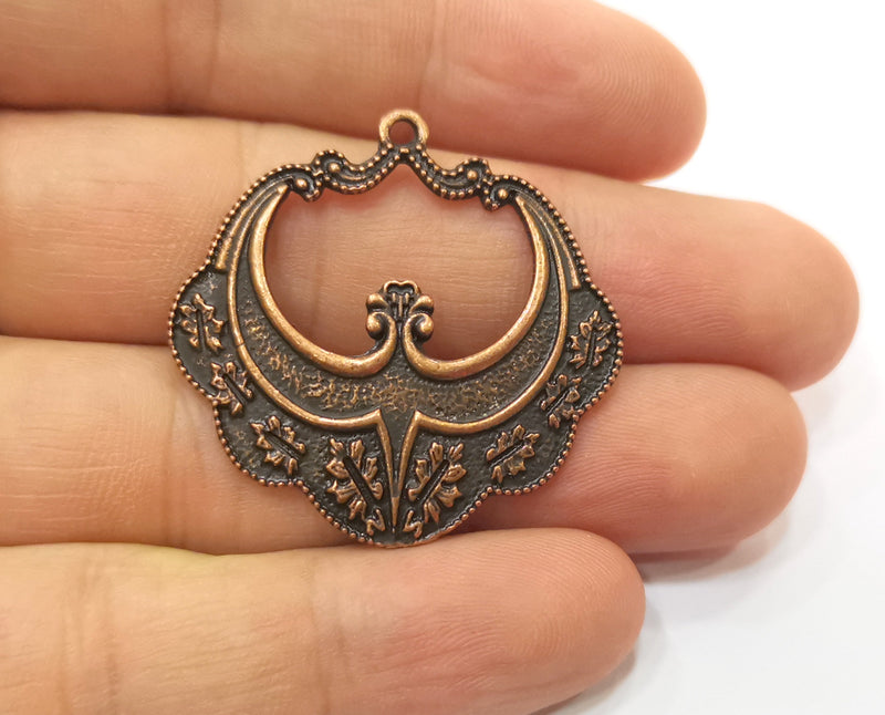 2 Copper Charms Antique Copper Plated Charms (37x37mm)  G18856