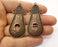 2 Copper Charms Antique Copper Plated Charms (56x25mm)  G18857