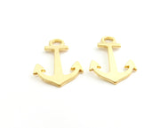 4 Anchor Charms Gold Plated Charms (28x22mm) G18360