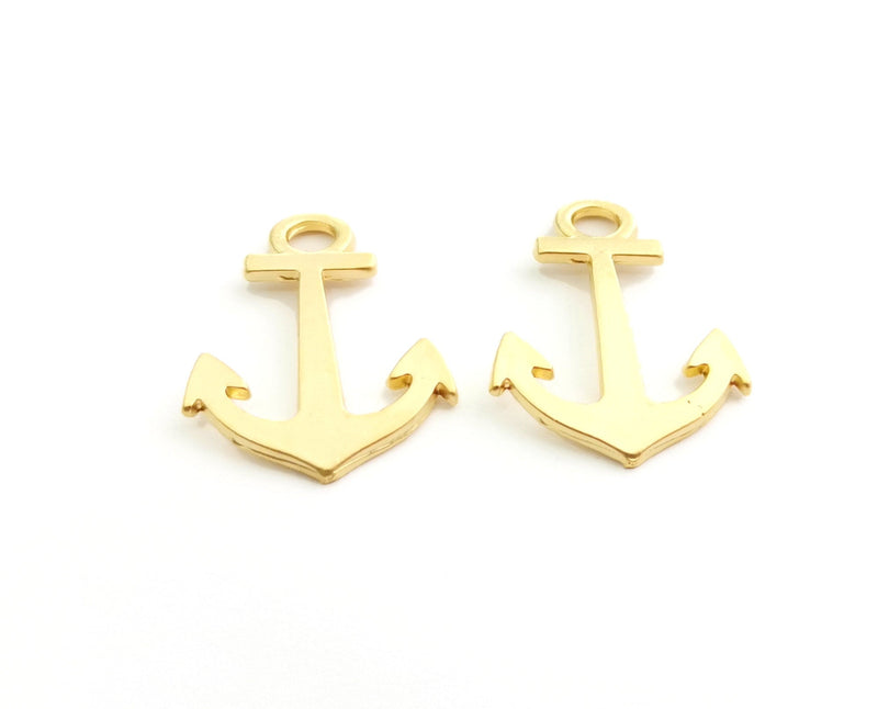 4 Anchor Charms Gold Plated Charms (28x22mm) G18360
