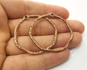 5 Copper Circle Charms Antique Copper Plated Metal (43 mm)  G18859