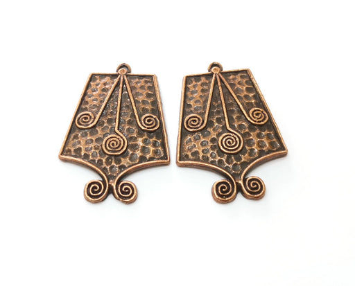 2 Copper Charms Antique Copper Plated Charms (36x24mm)  G18862
