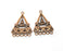 2 Copper Triangles Charms Antique Copper Plated Charms (40x27mm)  G18863