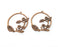 2 Copper Flower and Leaf Charms Antique Copper Plated Charms (38x34mm)  G18864