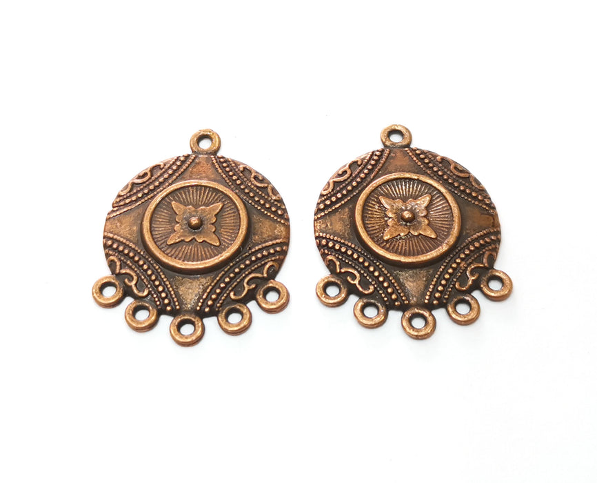 2 Copper Charms Connector Antique Copper Plated Charms (30x23mm)  G18865