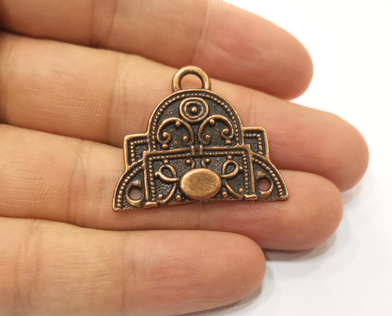 2 Copper Charms Connector Antique Copper Plated Charms (35x28mm)  G18866