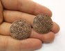 2 Copper Charms Antique Copper Plated Charms (28mm)  G18867